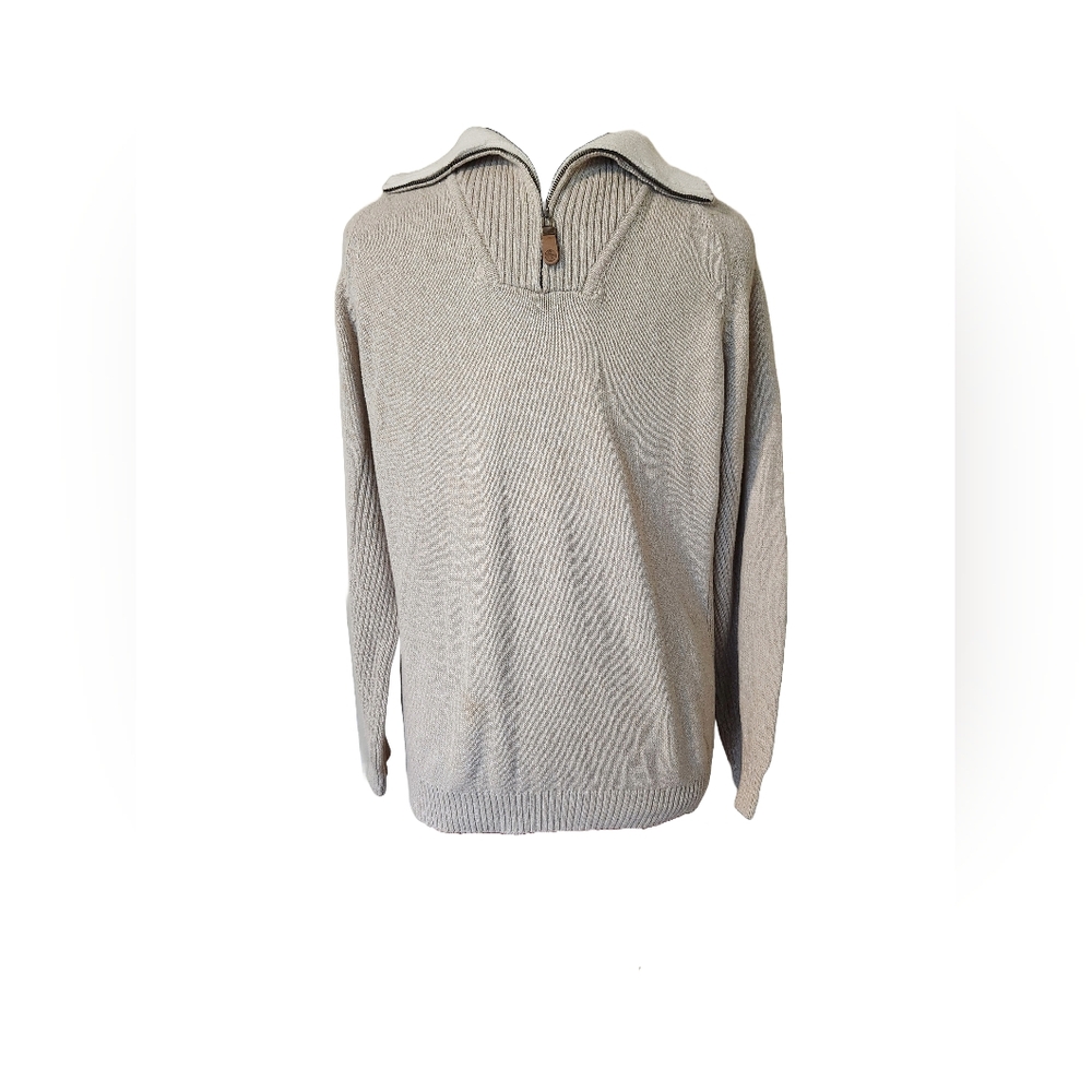 National Geographic Travel Collection Quarter Zip Knit Pullover Sweater Men's XL